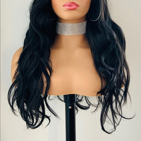 Beautiful Black 22” Heat Safe Lace Front Synthetic Wig - Picture 9 of 14